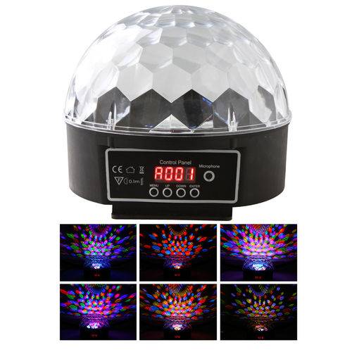 Assistência Técnica, SAC e Garantia do produto Bola Maluca Led Rgb Holográfico 13w Dmx 8ch Ball Light Iluminação Balada Festa