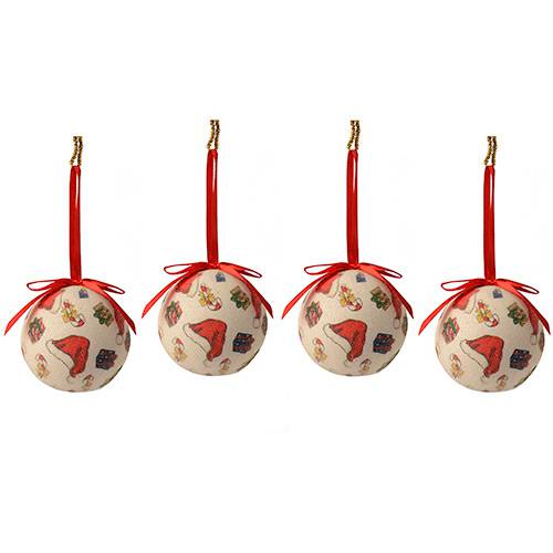 Assistência Técnica, SAC e Garantia do produto Bolas Brancas Decoradas 7cm 4 Unidades - Orb Christmas