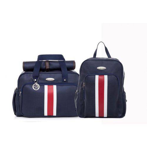 Assistência Técnica, SAC e Garantia do produto Bolsa Maternidade San Marino Marinho Kit 2 Peças Bolsa G + Mochila - Lequiqui