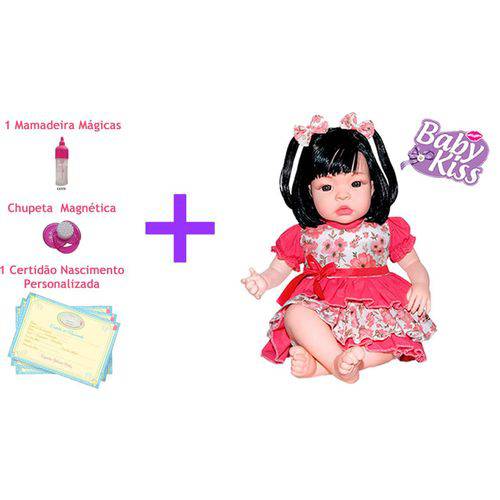 Assistência Técnica, SAC e Garantia do produto Boneca Baby Kiss Chora com Dispositivo Magnético + 1 Chupeta Magnética + 2 Mamadeiras Magicas