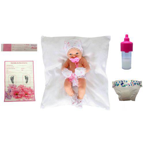 Assistência Técnica, SAC e Garantia do produto Boneca Bebê Bebezinho da Mamãe com Acessórios e Corpo Todo em Vinil Estilo Reborn - Cotiplás