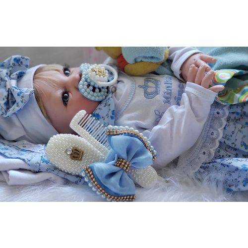Assistência Técnica, SAC e Garantia do produto Boneca Bebê Real Reborn Brinquedo Surpresa Menina Azul Loira