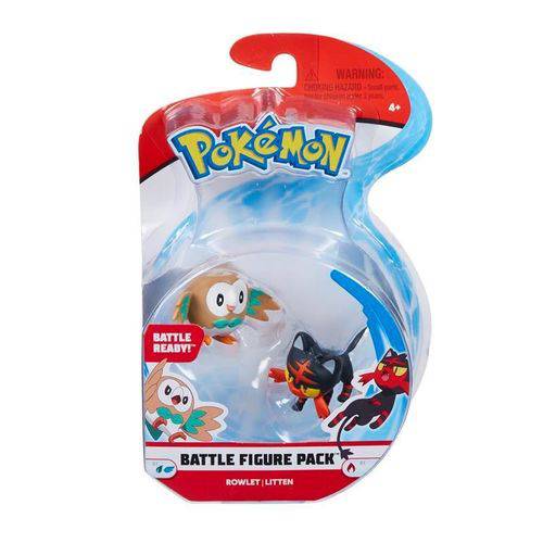 Assistência Técnica, SAC e Garantia do produto 2 Bonecos Pokémon Sol e Lua Rowlet Vs Litten Wicked Cool Toys - Suika