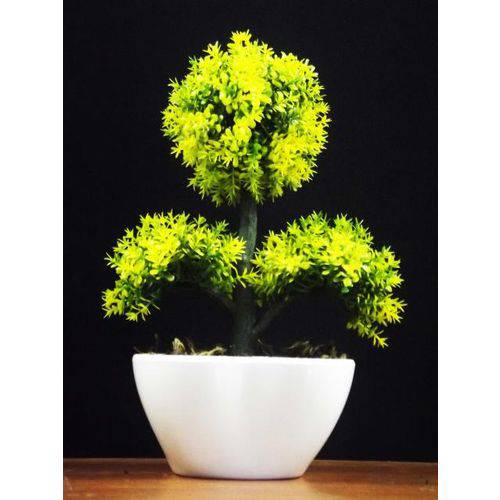 Assistência Técnica, SAC e Garantia do produto Bonsai Artificial Colorido - Cores Mini Árvore Japonesa Vaso Poda Arranjo Verde Amarelo Branco