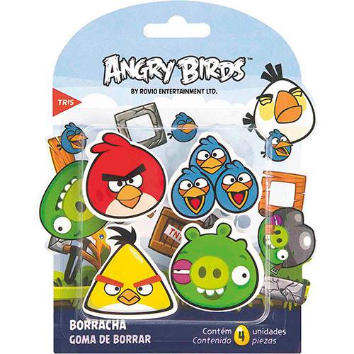 Assistência Técnica, SAC e Garantia do produto Borracha Top Angry Birds Cartela com 4 Unidades Tris