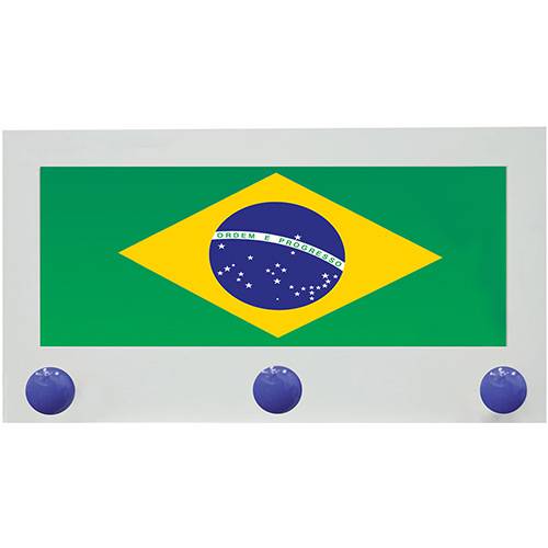 Assistência Técnica, SAC e Garantia do produto Cabideiro de Parede Flag Brasil 3 Ganchos Branco - Kapos