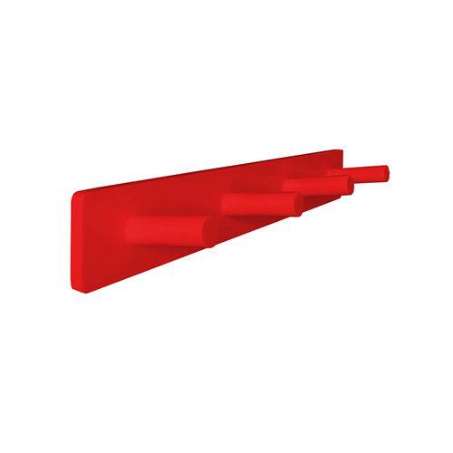 Assistência Técnica, SAC e Garantia do produto Cabideiro de Parede Porta Bolsas Tolhas Mochilas Pinos - Vermelho Laca