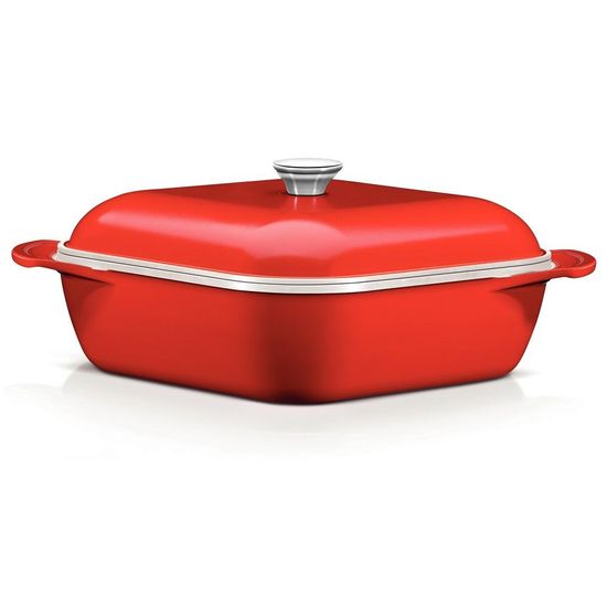 Assistência Técnica, SAC e Garantia do produto Caçarola Quadrada com Acabamento Siliconado 24 Cm Lyon Vermelho