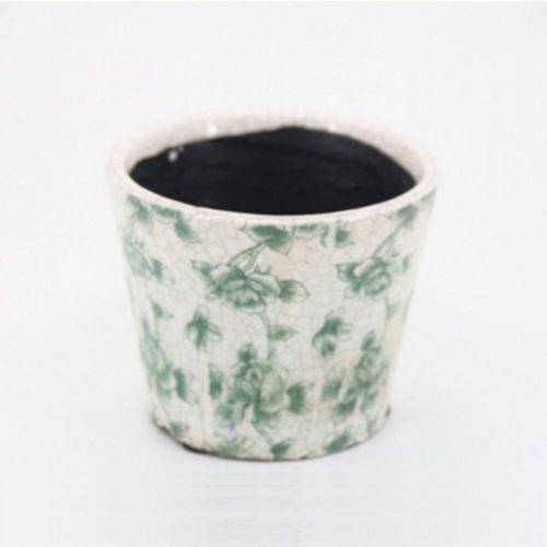 Assistência Técnica, SAC e Garantia do produto Cachepot em Cerâmica C/ Desenho de Flores Verde