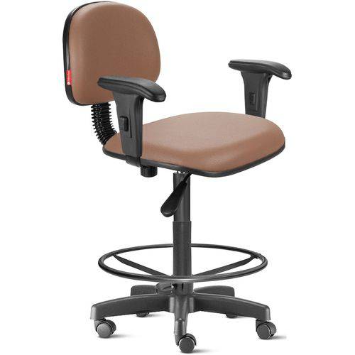Assistência Técnica, SAC e Garantia do produto Cadeira Caixa Alta com Braços com Rodízios Courvim Bege Cb03