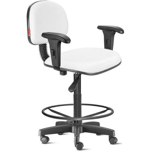Assistência Técnica, SAC e Garantia do produto Cadeira Caixa Alta com Braços com Rodízios Courvim Branco Cb03