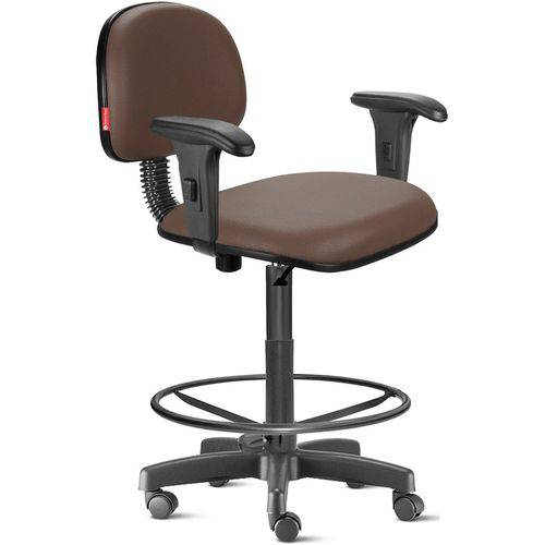Assistência Técnica, SAC e Garantia do produto Cadeira Caixa Alta com Braços com Rodízios Courvim Marrom Café Cb03
