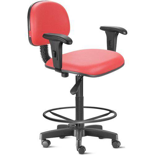 Assistência Técnica, SAC e Garantia do produto Cadeira Caixa Alta com Braços com Rodízios Courvim Vermelho Cb03
