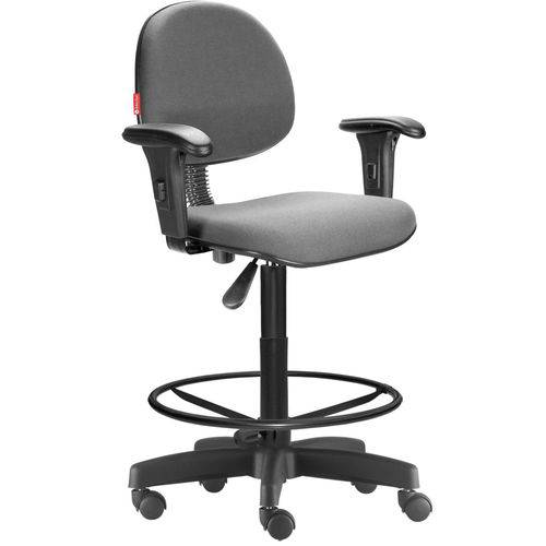 Assistência Técnica, SAC e Garantia do produto Cadeira Caixa Alta Portaria Recepção Tecido com Braços Cinza Cb35