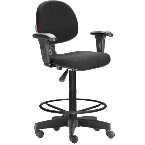 Assistência Técnica, SAC e Garantia do produto Cadeira Caixa Alta Portaria Recepção Tecido com Braços Preto Cb35