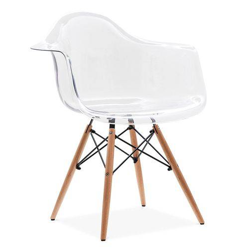 Assistência Técnica, SAC e Garantia do produto Cadeira Charles Eames Eiffel em Policarbonato com Braços e Base em Madeira