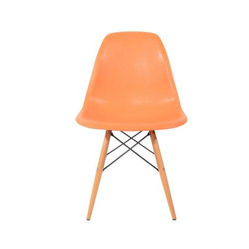 Assistência Técnica, SAC e Garantia do produto Cadeira Charles Eames Eiffel em Polipropileno Cor Laranja Sem Braços e com Base em Madeira