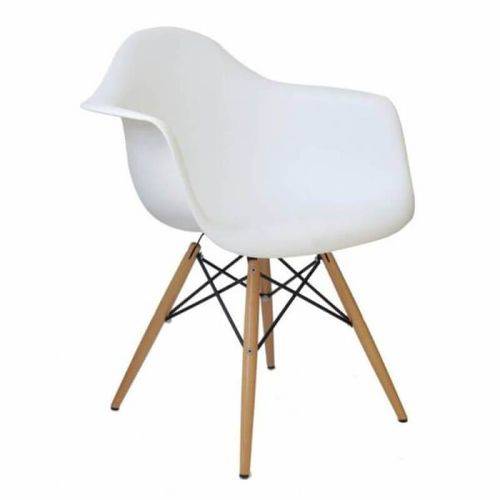 Assistência Técnica, SAC e Garantia do produto Cadeira DKR DAW Eames com Braços Eiffel Wood Base Madeira - Branca