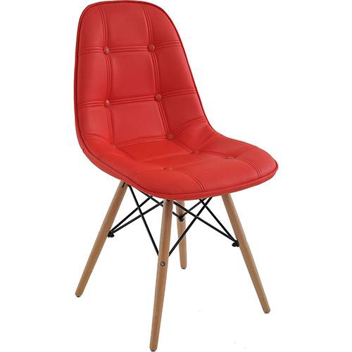 Assistência Técnica, SAC e Garantia do produto Cadeira Eiffel Sem Braço Botone Poliuretano Vermelho - Rivatti