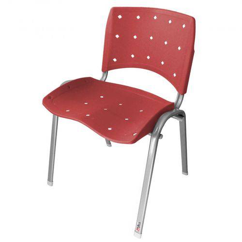 Assistência Técnica, SAC e Garantia do produto Cadeira Empilhável Ergonômica Ergoplax Estrutura Prata Assento Encosto Plástico Cereja