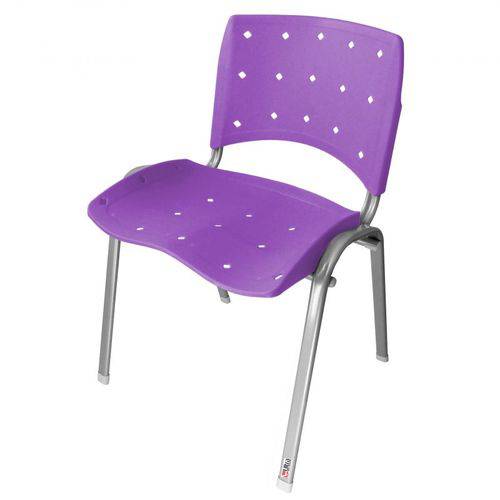 Assistência Técnica, SAC e Garantia do produto Cadeira Empilhável Ergonômica Ergoplax Estrutura Prata Assento Encosto Plástico Lilás