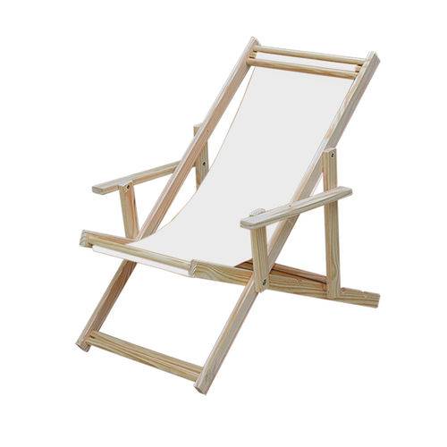 Assistência Técnica, SAC e Garantia do produto Cadeira Espreguiçadeira Dobrável Madeira Maciça Natural com Tecido Branco
