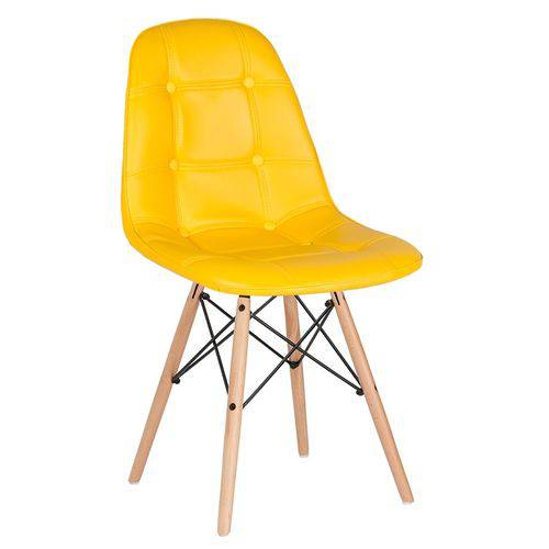 Assistência Técnica, SAC e Garantia do produto Cadeira Estofada Eames Botonê - Eiffel - Amarelo - Madeira Clara