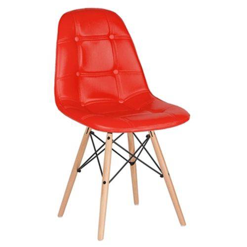 Assistência Técnica, SAC e Garantia do produto Cadeira Estofada Eames Botonê - Eiffel - Vermelho - Madeira Clara