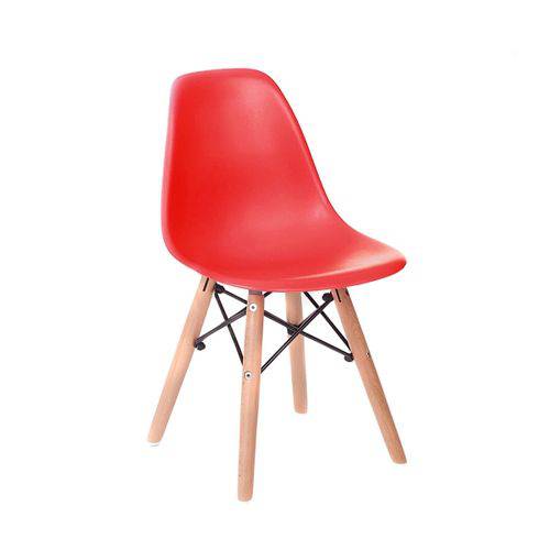 Assistência Técnica, SAC e Garantia do produto Cadeira Infantil Eames Junior - Vermelho com Base de Madeira Natural