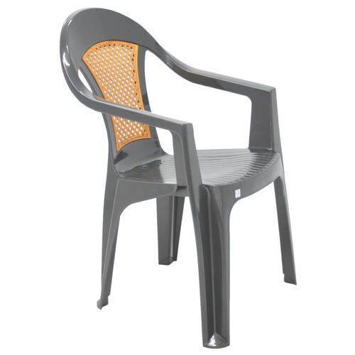 Assistência Técnica, SAC e Garantia do produto Cadeira Plastica Monobloco com Bracos Malibu Grafite com Tela Radica