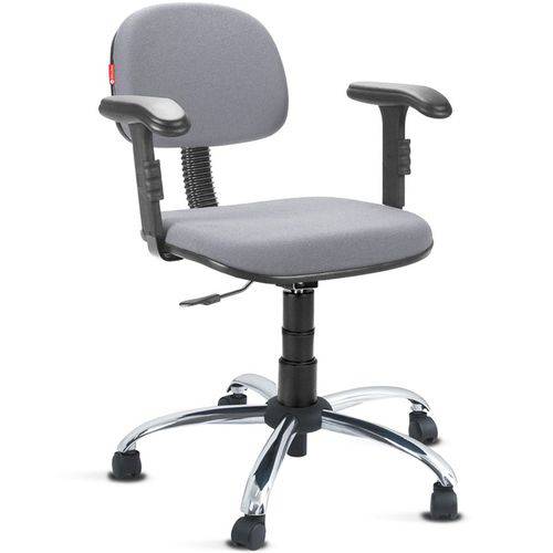 Assistência Técnica, SAC e Garantia do produto Cadeira Secretária Giratória com Braços Tecido Cinza Cb11