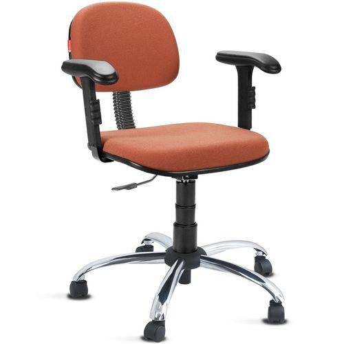 Assistência Técnica, SAC e Garantia do produto Cadeira Secretária Giratória com Braços Tecido Laranja Fosco Cb11
