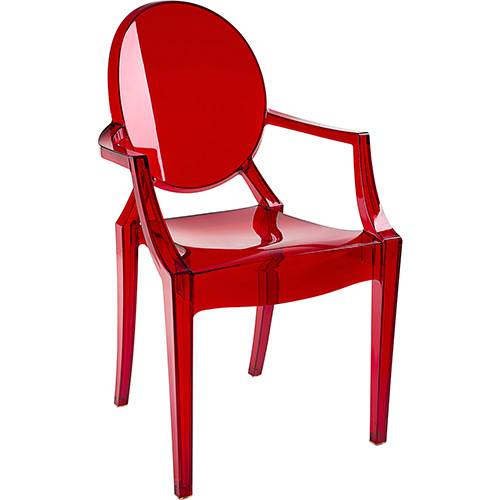 Assistência Técnica, SAC e Garantia do produto Cadeira Stella Medalhão Policarbonato Vermelho Translucido - By Haus