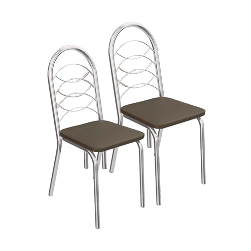 Assistência Técnica, SAC e Garantia do produto 2 Cadeiras Cromadas Holanda 2C009 - Kappesberg - Marrom