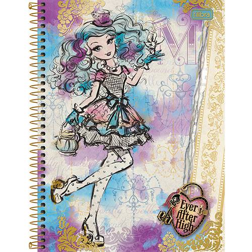 Assistência Técnica, SAC e Garantia do produto Caderno Universitário Tilibra Ever After High Menina com Chaleira Azul Capa Dura 1 Matéria - 96 Folhas