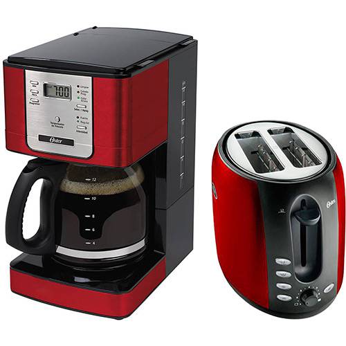 Assistência Técnica, SAC e Garantia do produto Cafeteira Flavor Programável + Torradeira Chrome Vermelha Oster - 110V