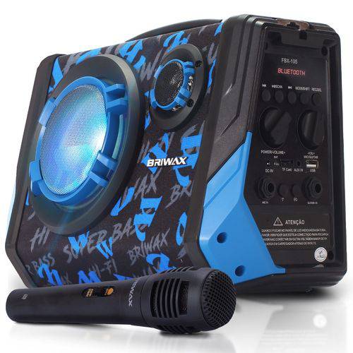 Assistência Técnica, SAC e Garantia do produto Caixa de Som Bluetooth Portátil Briwax 25w Fm Usb Microfone FBX-105 Azul