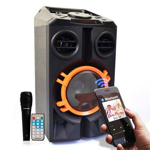 Assistência Técnica, SAC e Garantia do produto Caixa de Som Bluetooth Portátil Torre Mp3 Usb Rádio Pendrive FBX-107 Laranja