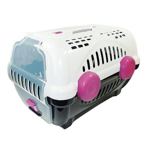 Assistência Técnica, SAC e Garantia do produto Caixa de Transporte para Cachorro - Furacão Pet - Luxo - Tamanho 1 - Branca com Rosa
