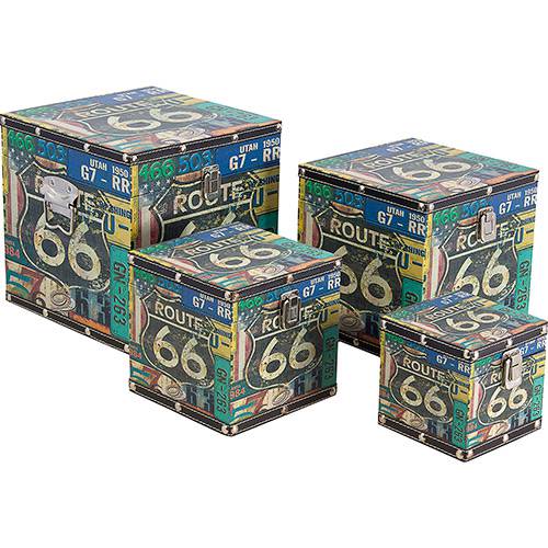 Assistência Técnica, SAC e Garantia do produto Caixas Route 66 Placas Conjunto 4 Peças Colorido - Oldway