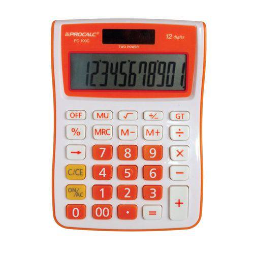 Assistência Técnica, SAC e Garantia do produto Calculadora de Mesa Procalc Pc100-o 12 Dígitos Laranja
