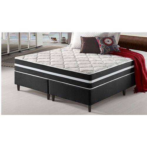 Assistência Técnica, SAC e Garantia do produto Cama Box Bipartido Casal 1,38x1,88 Premium + Colchão de Molas Master Confort Black Firme