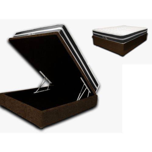 Assistência Técnica, SAC e Garantia do produto Cama Box Bau 110x188 Premium Sued Marrom + Colchão de Molas Ensacadas Black Firme 150 Kg