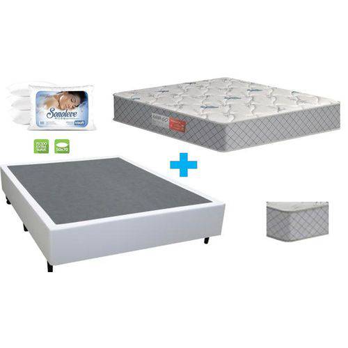 Assistência Técnica, SAC e Garantia do produto Cama Box Casal Premium Corino Branco 138x188x55 com Colchão Espuma Falcon Firme + 2 Travesseiros