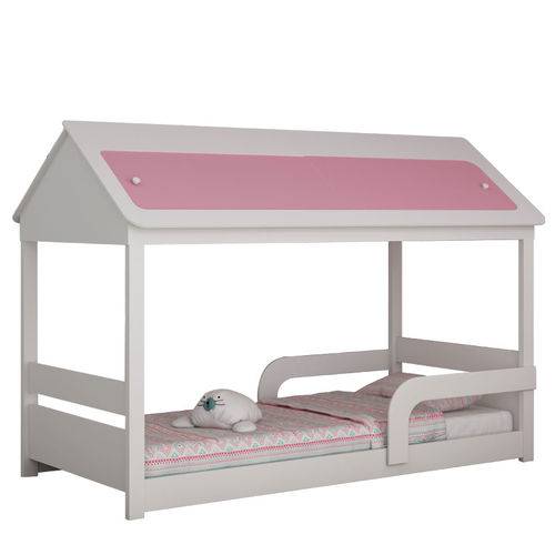 Assistência Técnica, SAC e Garantia do produto Cama Casinha Infantil Solteiro Sleep Gelius - Branco/rosa