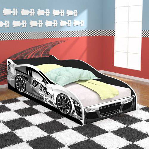 Assistência Técnica, SAC e Garantia do produto Cama Infantil Carros Drift 150x70 - Branco/preto - Rpm Móveis