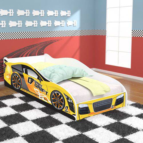 Assistência Técnica, SAC e Garantia do produto Cama Infantil Carros Drift 150x70 Cm - Amarelo / Branco - Rpm Móveis