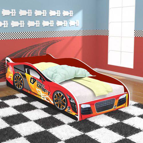 Assistência Técnica, SAC e Garantia do produto Cama Solteiro Carros Drift 88x188cm com Colchão D20 - Vermelho / Vermelho - Rpm Móveis