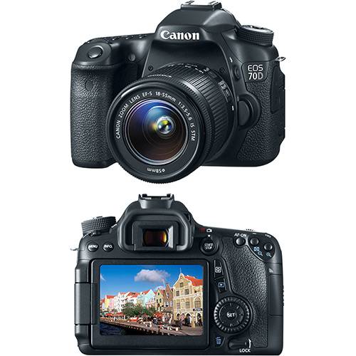 Assistência Técnica, SAC e Garantia do produto Câmera Digital DSLR Canon EOS 70D 20.2MP Lente EF-S 18-55 1:3.5-5.6 IS STM