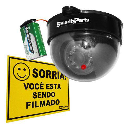 Assistência Técnica, SAC e Garantia do produto Câmera Dome Falsa Preta com Bateria 9V + Placa